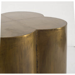 22" Brass And Antique Brass Brass End Table - Homeroots