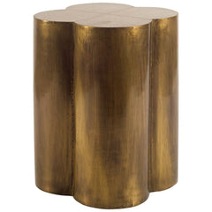 22" Brass And Antique Brass Brass End Table - Homeroots