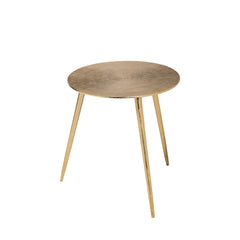 17" Gold Metal Round End Table - Homeroots