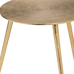 17" Gold Metal Round End Table - Homeroots