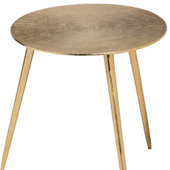 17" Gold Metal Round End Table - Homeroots