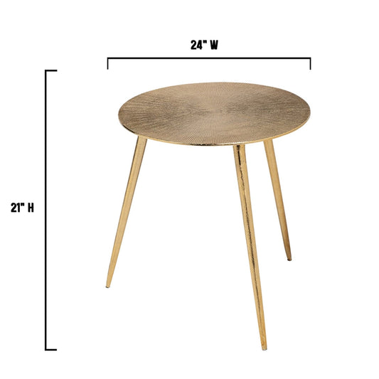 21" Gold Metal Round End Table