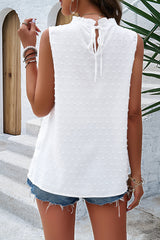 Swiss Dot Round Neck Tank Trendsi