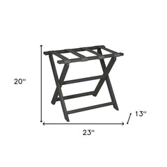 Earth Friendly Dark Gray Folding Luggage Rack With Gray Straps