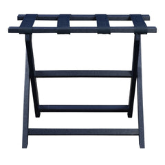 Earth Friendly Navy Blue Folding Luggage Rack With Navy Straps