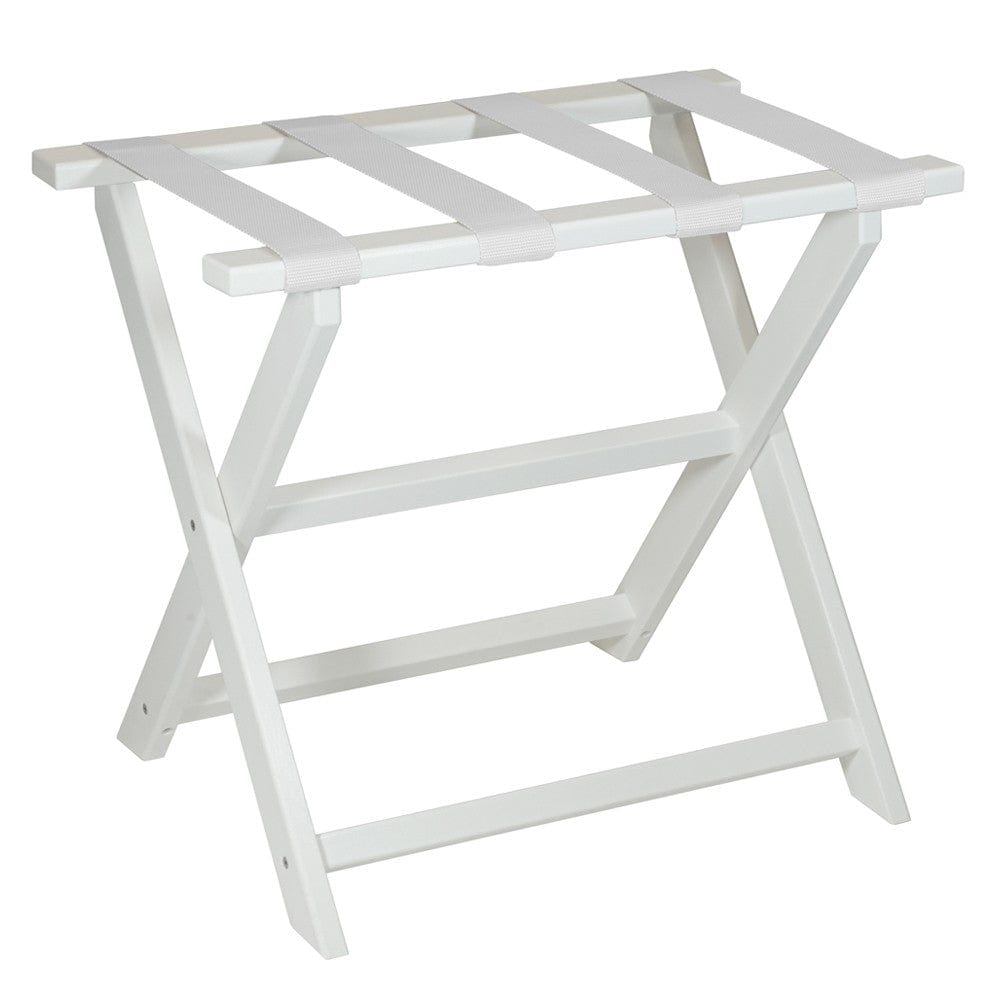 Earth Friendly White Folding Luggage Rack With White Straps