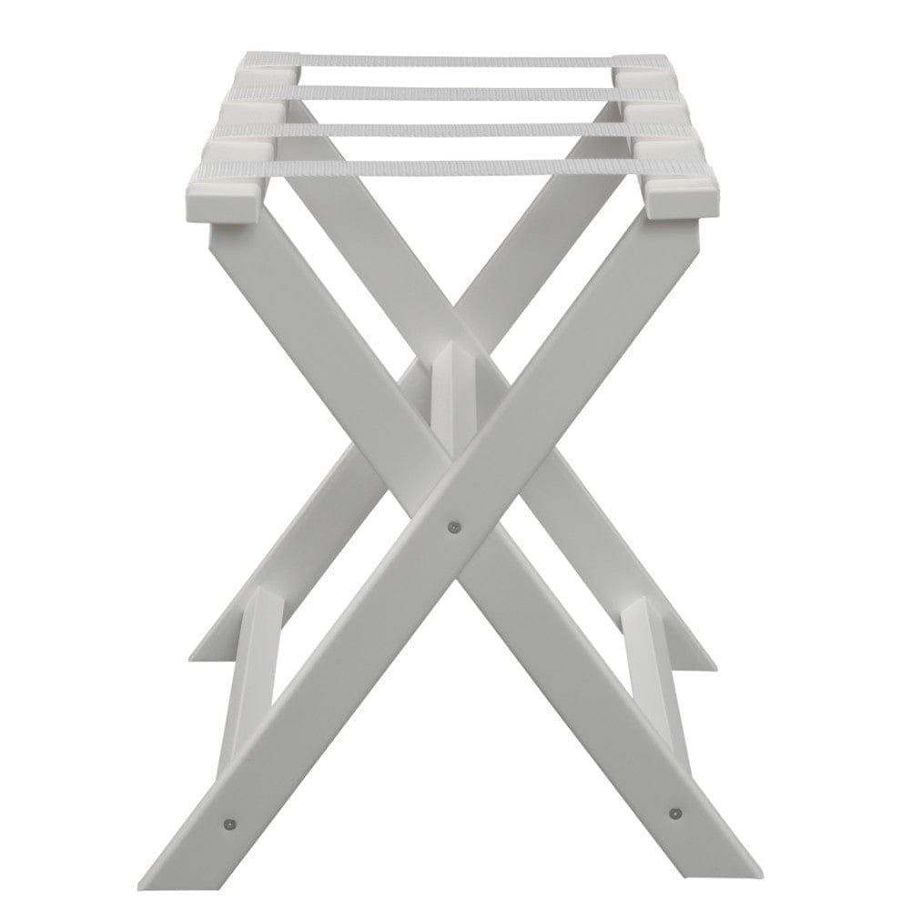 Earth Friendly White Folding Luggage Rack With White Straps