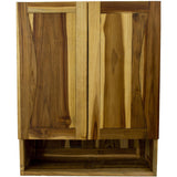 24" Brown Solid Wood Wall Mounted Accent Cabinet