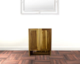 24" Brown Solid Wood Wall Mounted Accent Cabinet