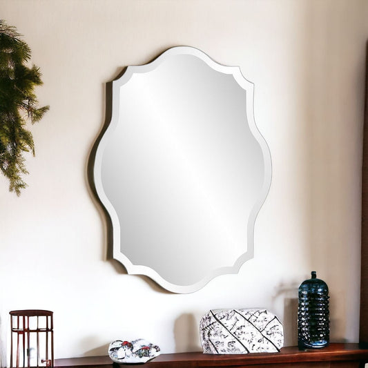 32" Clear Scalloped Edges Unframed Accent Mirror - Homeroots