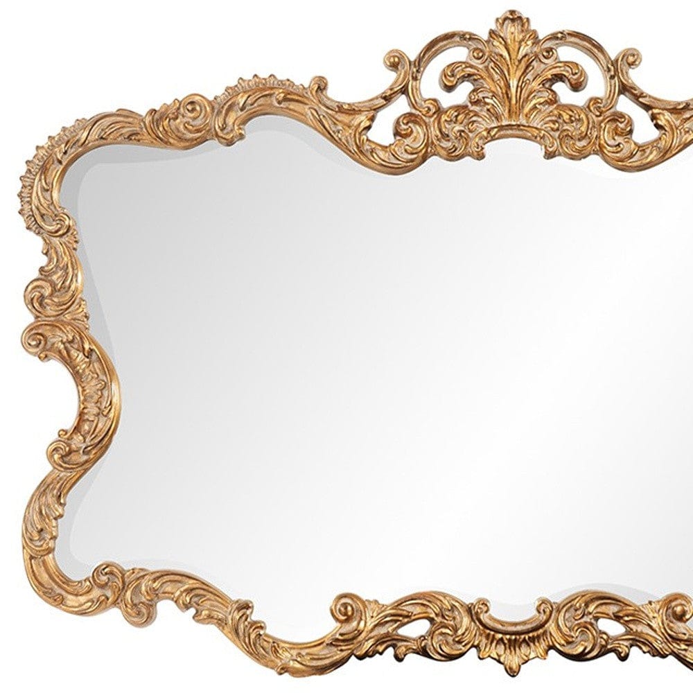 27" Gold Ornate Scroll Framed Accent Mirror