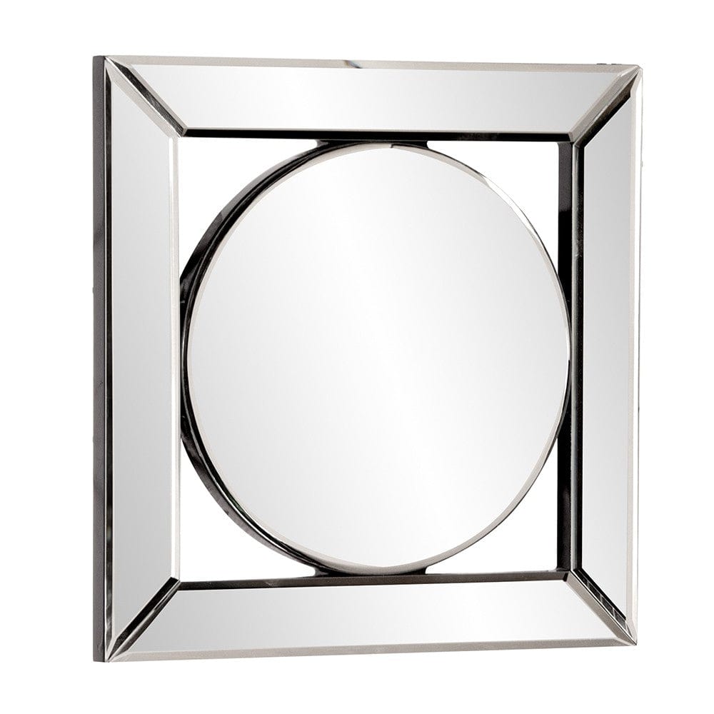 12" Round in Square Glass Framed Accent Mirror - Homeroots