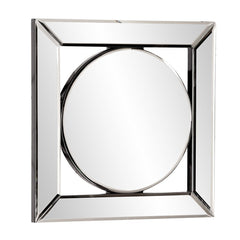 12" Round in Square Glass Framed Accent Mirror - Homeroots