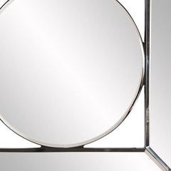 12" Round in Square Glass Framed Accent Mirror - Homeroots