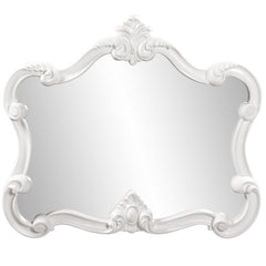 28" White Baroque Framed Accent Mirror