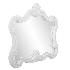 28" White Baroque Framed Accent Mirror