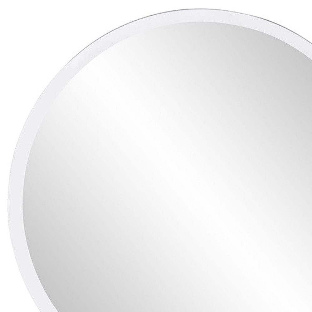 12" Clear Round Beveled Edge Accent Mirror - Homeroots