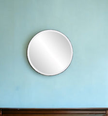 12" Clear Round Beveled Edge Accent Mirror - Homeroots