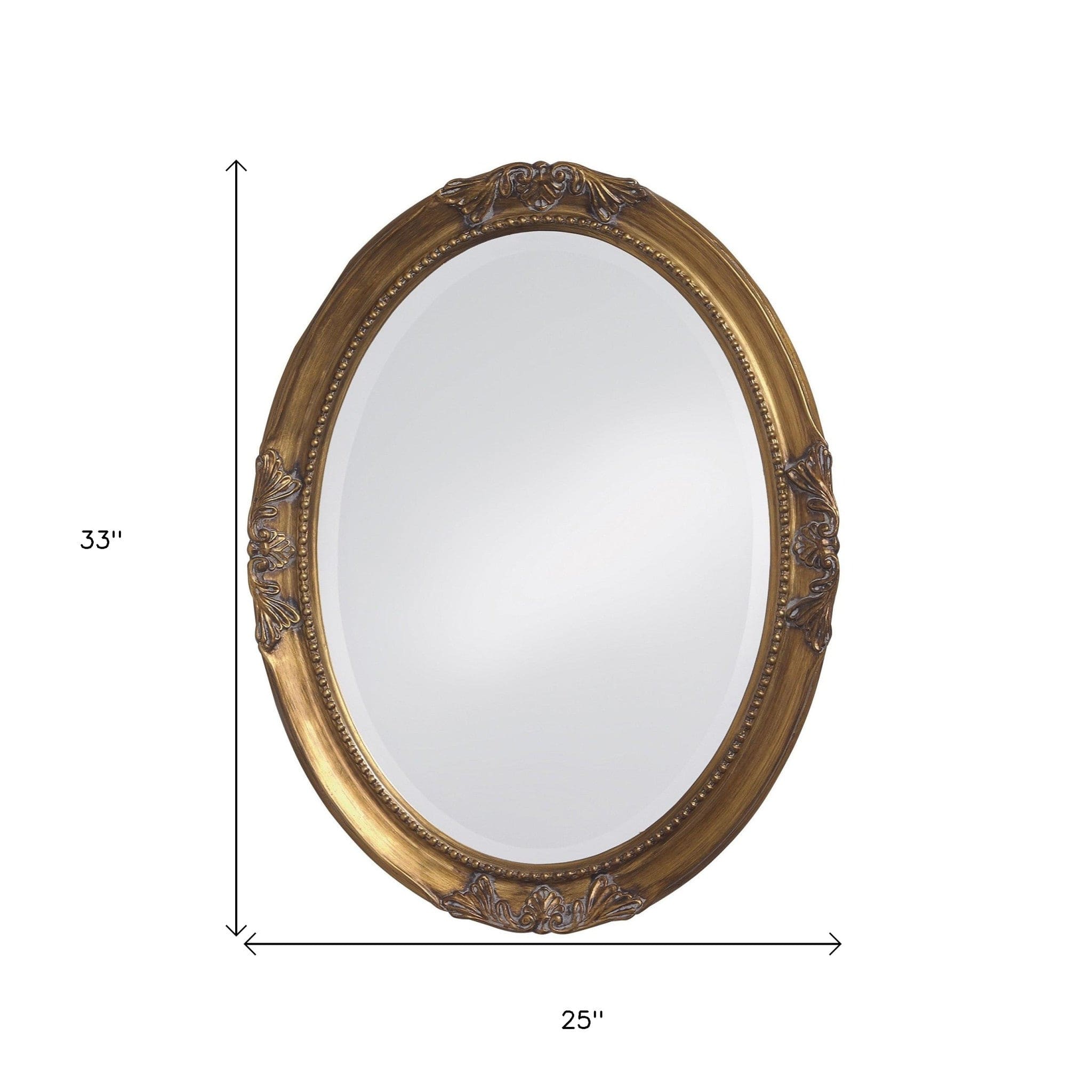 33" Gold Oval Framed Accent Mirror