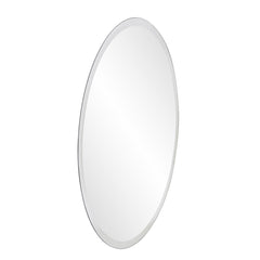 28" Gray Round Unframed Accent Mirror