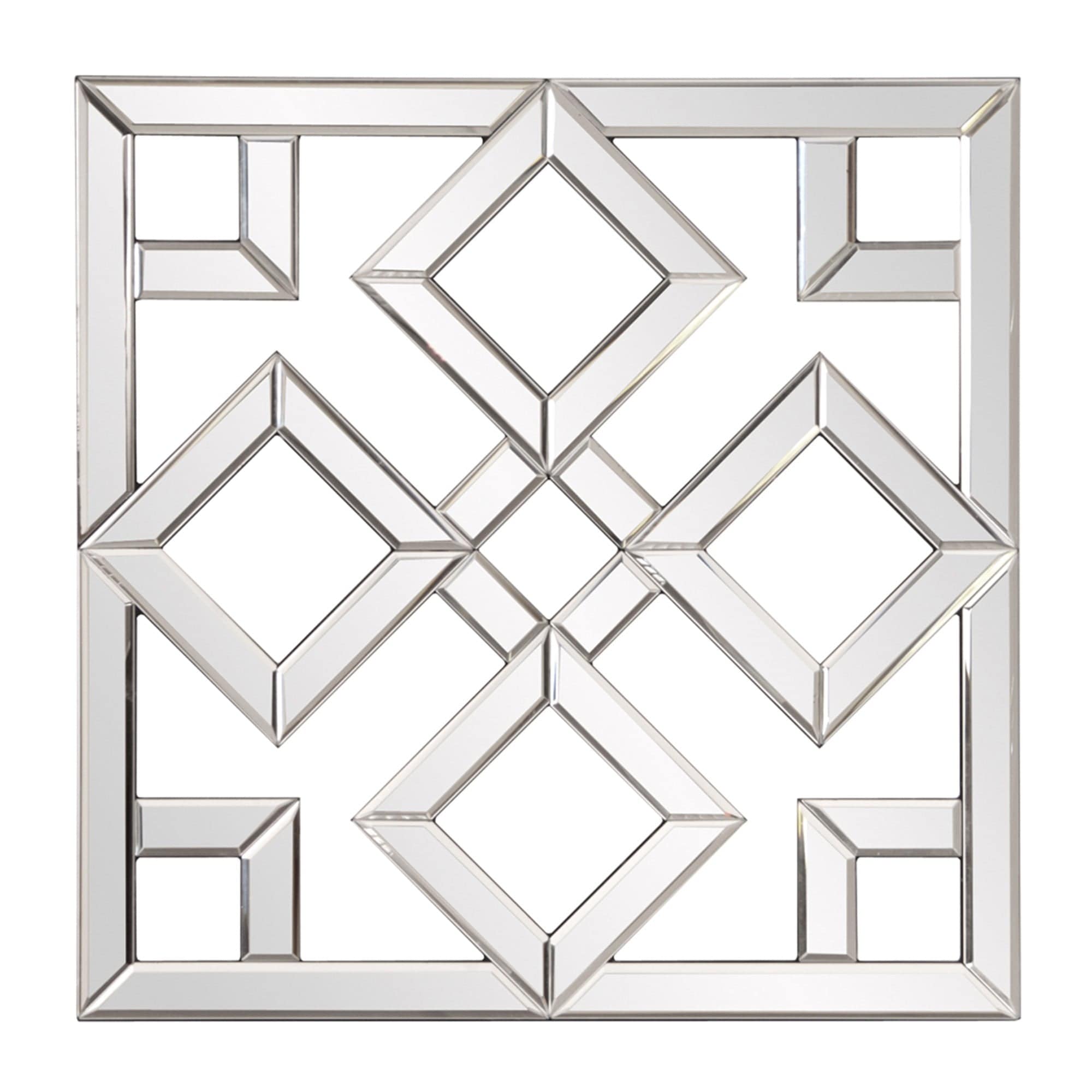 Interlocking Mirrored Squares With Lattice Design - Homeroots