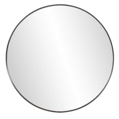 36" Black Round Framed Accent Mirror - Homeroots