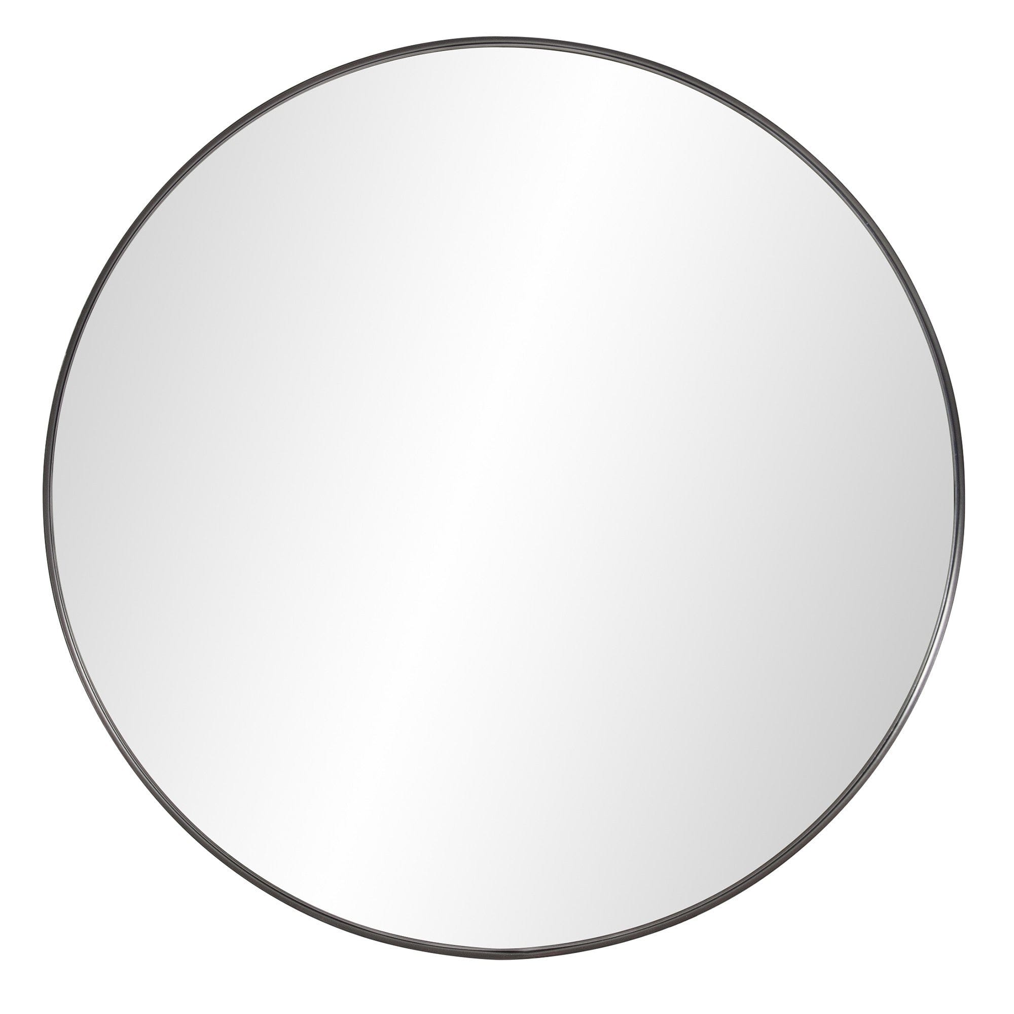 36" Black Round Framed Accent Mirror - Homeroots