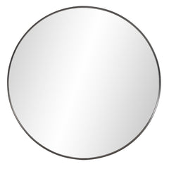 36" Black Round Framed Accent Mirror - Homeroots