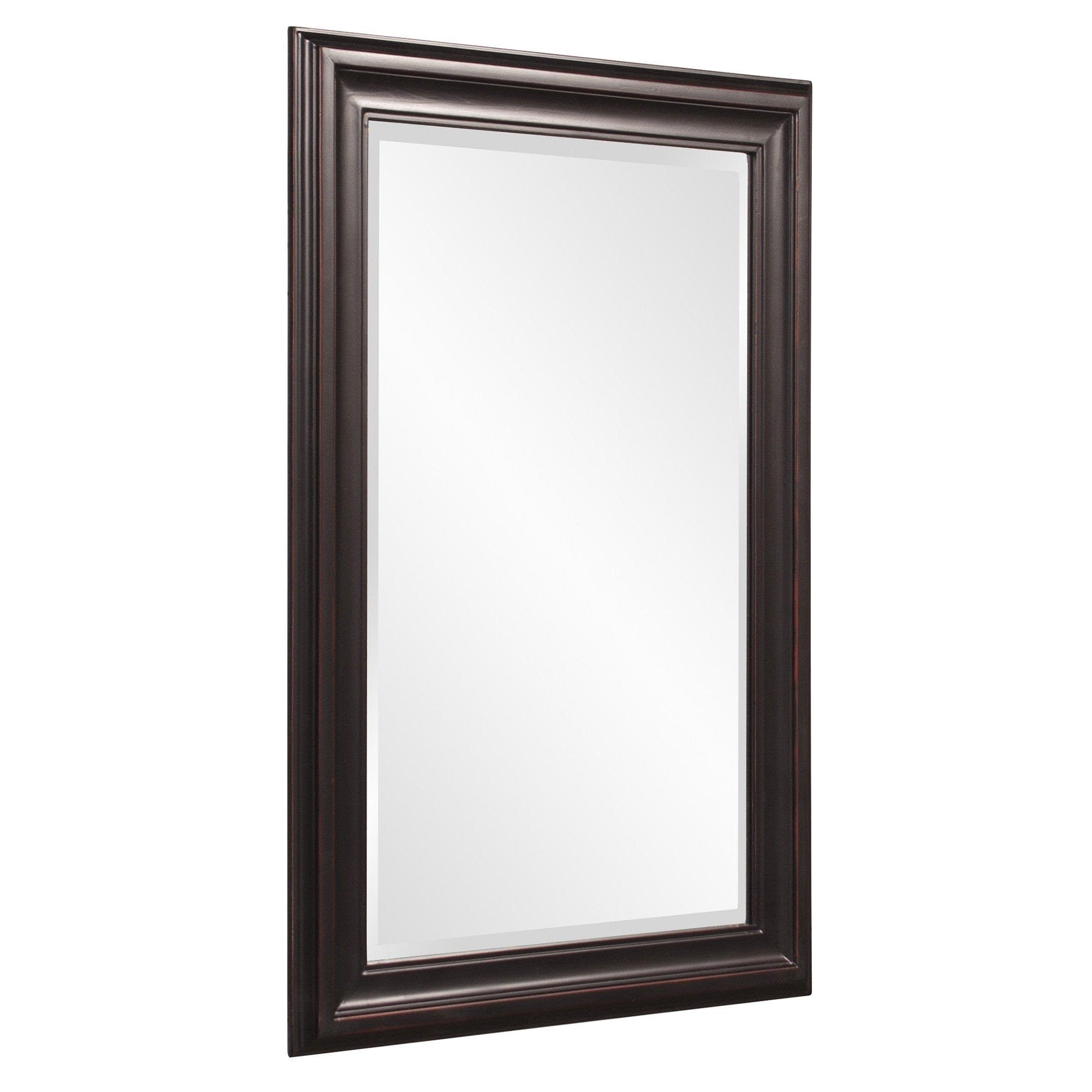 Rectangle Oil Rubbed Bronze Finish Mirror With Wooden Bronze Frame