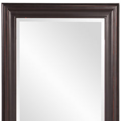 Rectangle Oil Rubbed Bronze Finish Mirror With Wooden Bronze Frame