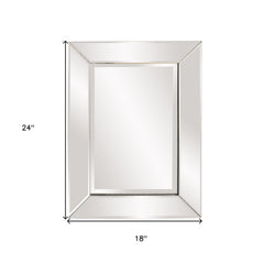 24" Clear Beveled Edge Frame Accent Mirror