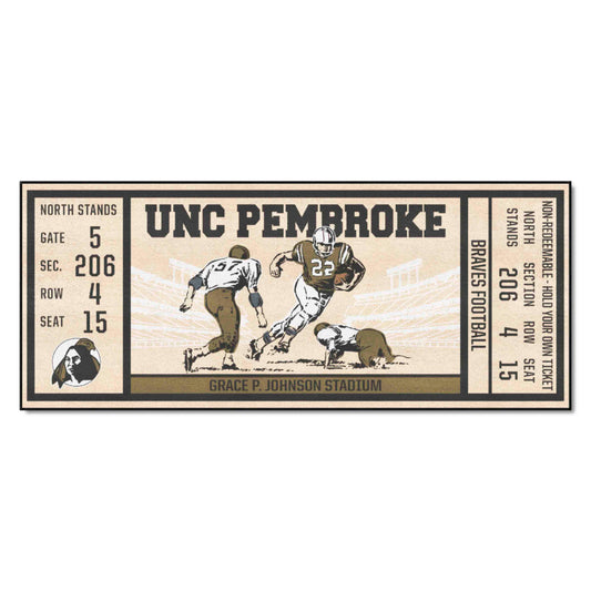 UNC Pembroke Braves Ticket Runner Rug - 30in. x 72in.