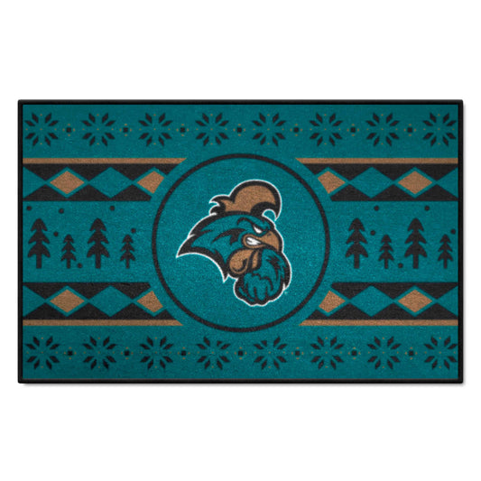 Coastal Carolina Chanticleers Holiday Sweater Starter Mat Accent Rug - 19in. x 30in. - Coastal Carolina