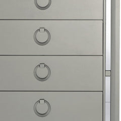 33" Silver Solid Wood Mirrored Five Drawer