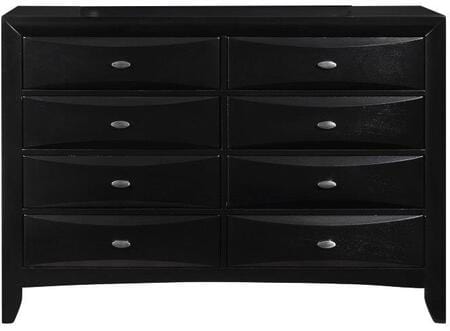 59" Black Solid Wood Eight Drawer Double Dresser - Homeroots