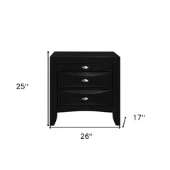 Black Nightstand With 2 Chambered Drawer - Homeroots