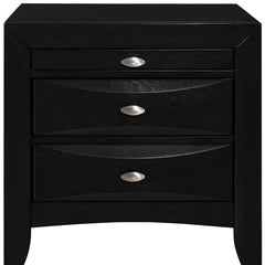 Black Nightstand With 2 Chambered Drawer - Homeroots