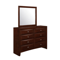 54" Cherry Solid Wood Eight Drawer Double Dresser - Homeroots