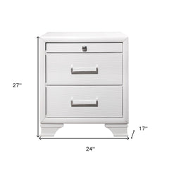 White Nightstand With 3 Drawers