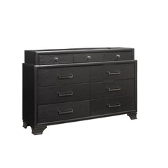 59" Gray Solid Wood Nine Drawer Double Dresser - Homeroots