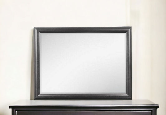 35" Dark Gray Wood Framed Dresser Mirror