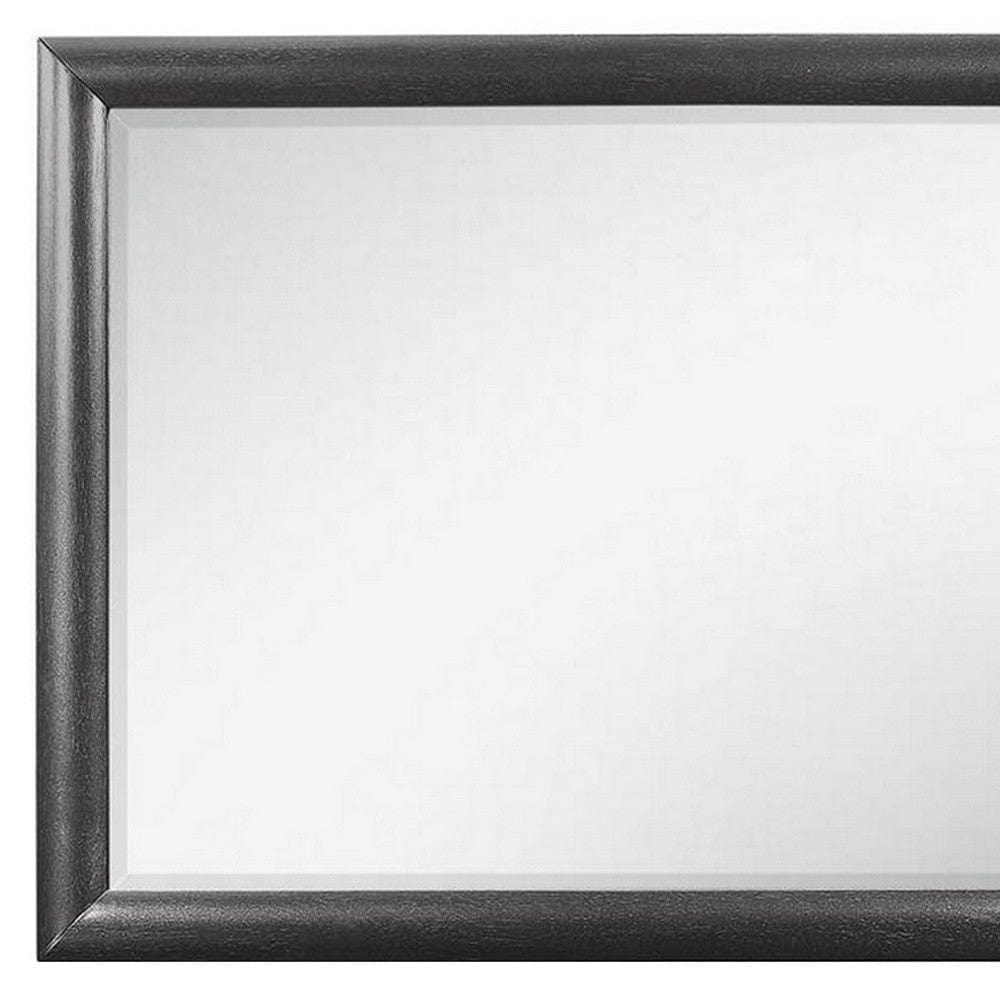 35" Dark Gray Wood Framed Dresser Mirror