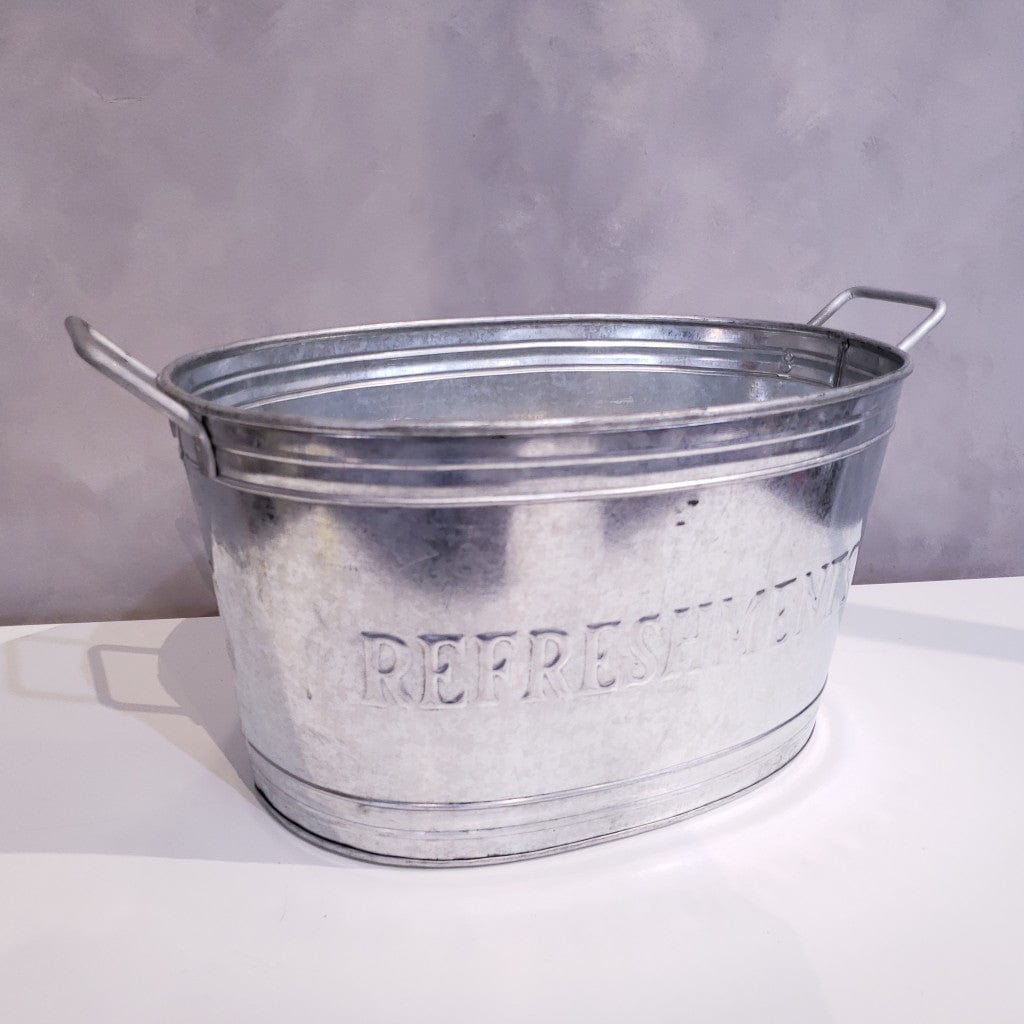 Refreshments Oval Stainles Steel Galvanized Beverage Tub