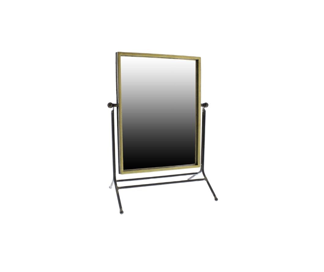 18" Black Framed Makeup Shaving Tabletop Mirror - Homeroots