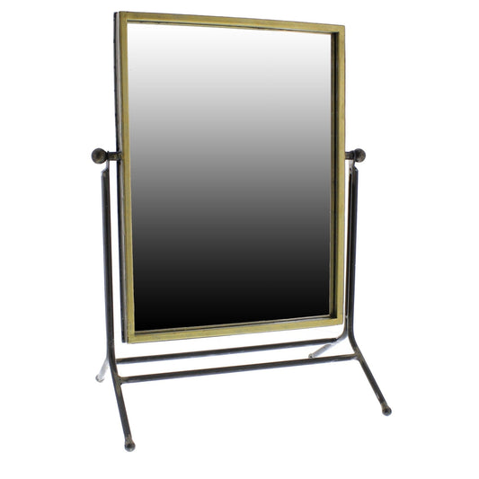 18" Black Framed Makeup Shaving Tabletop Mirror - Homeroots