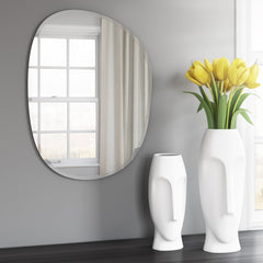 24" Abstract Unframed Accent Mirror