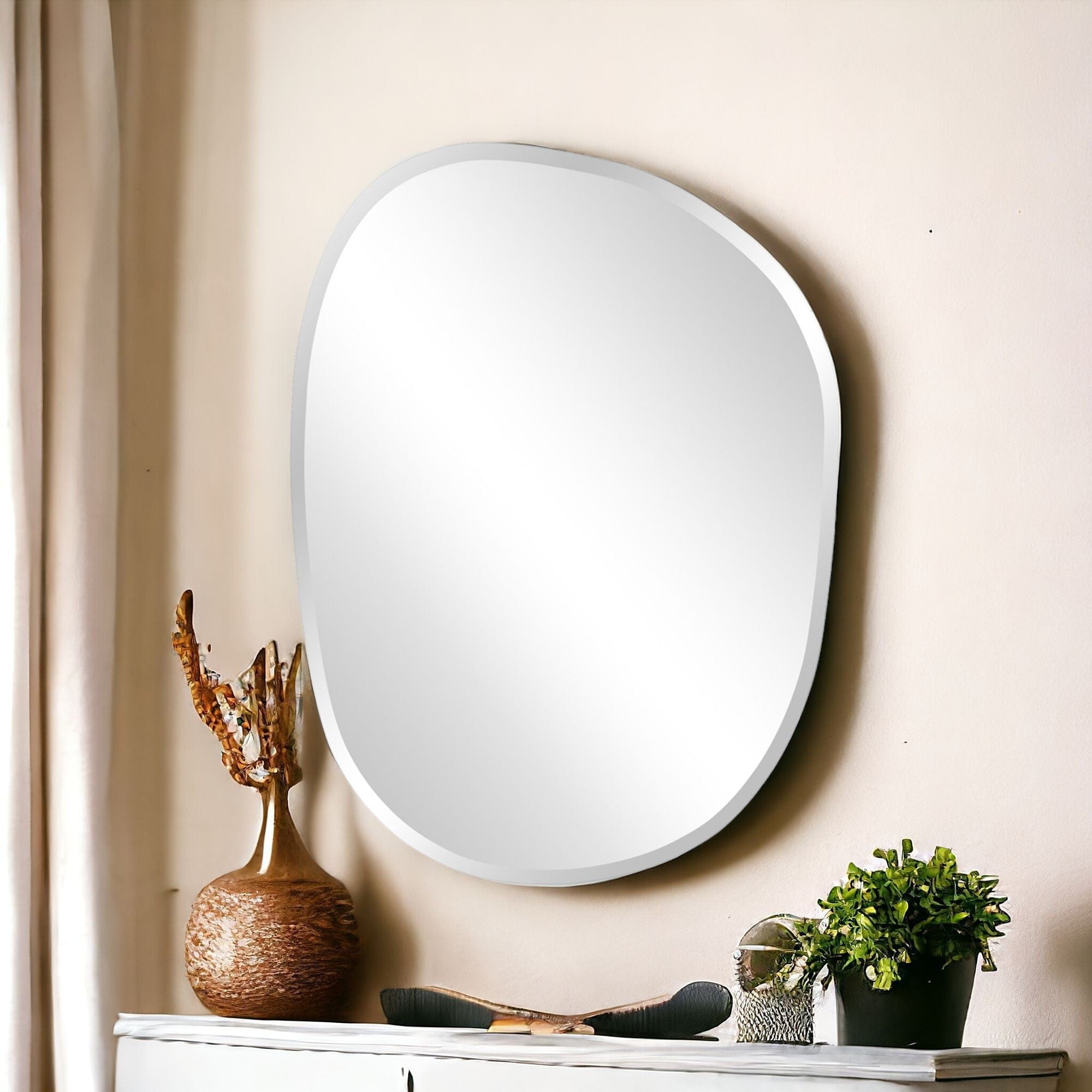 24" Abstract Unframed Accent Mirror - Homeroots