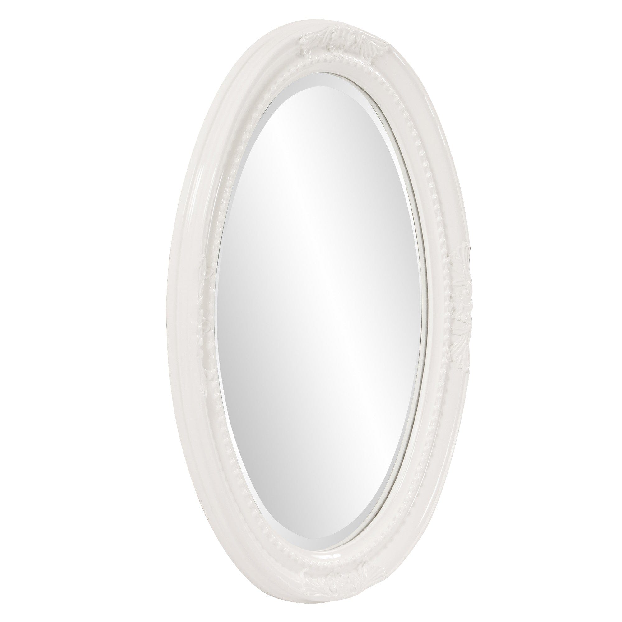 Oval Mirror In A Glossy White Wood Frame - Homeroots