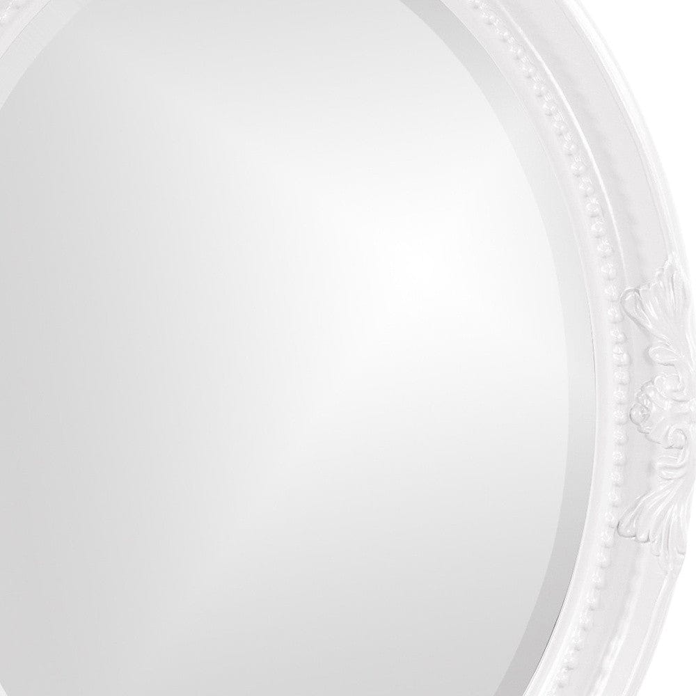 Oval Mirror In A Glossy White Wood Frame - Homeroots