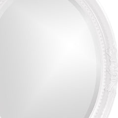 Oval Mirror In A Glossy White Wood Frame - Homeroots